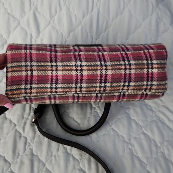 Nanette Lepore purse hand bag crossbody plaid pink - Picture 6 of 7